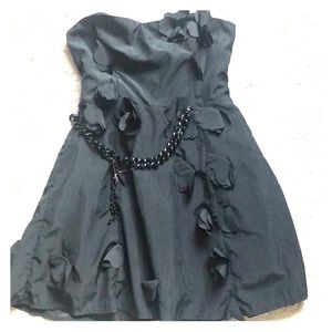 Bebe black embroidered mini dress